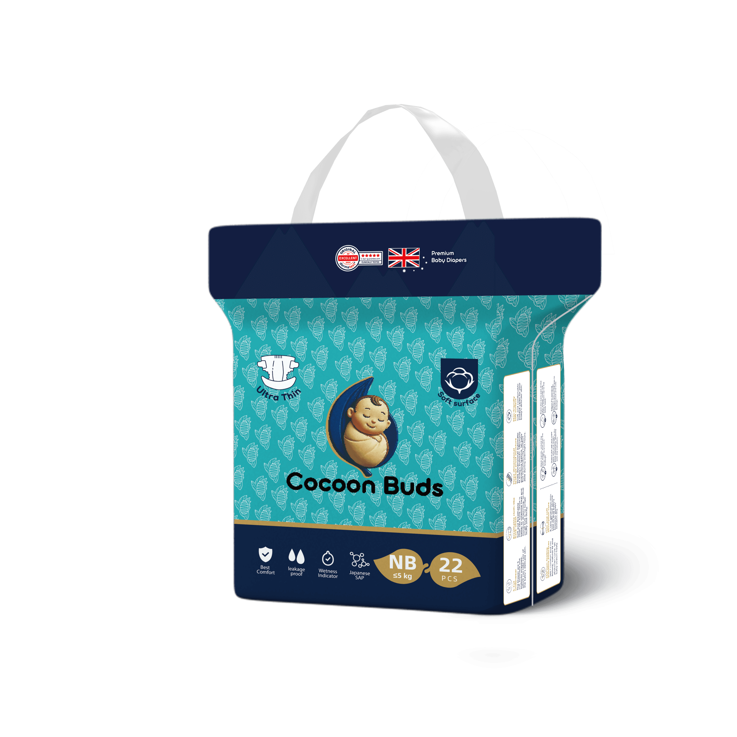 Cocoon Buds Diaper NB-22 (Pack of 22)