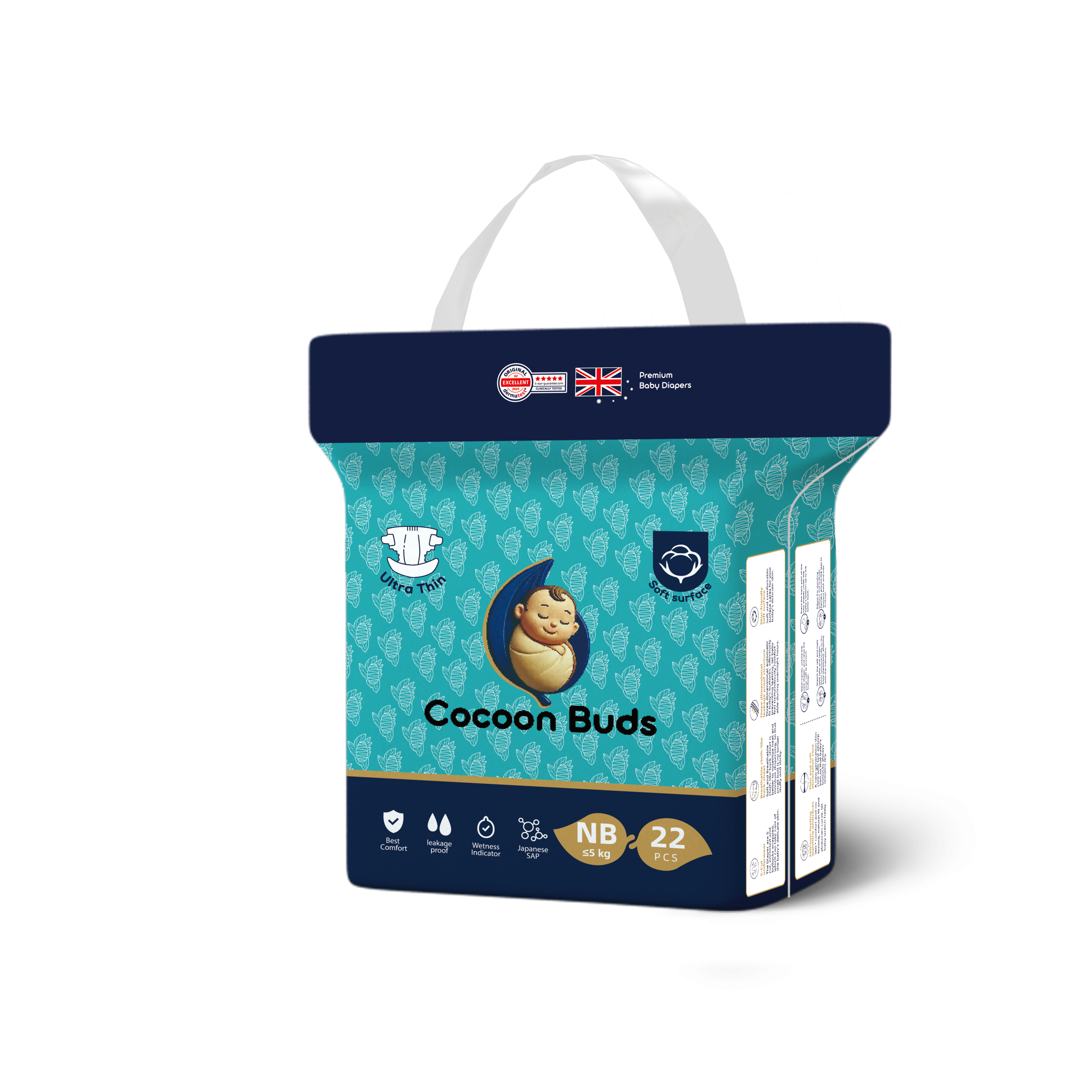 Cocoon Buds Diaper NB-22 (Pack of 22)