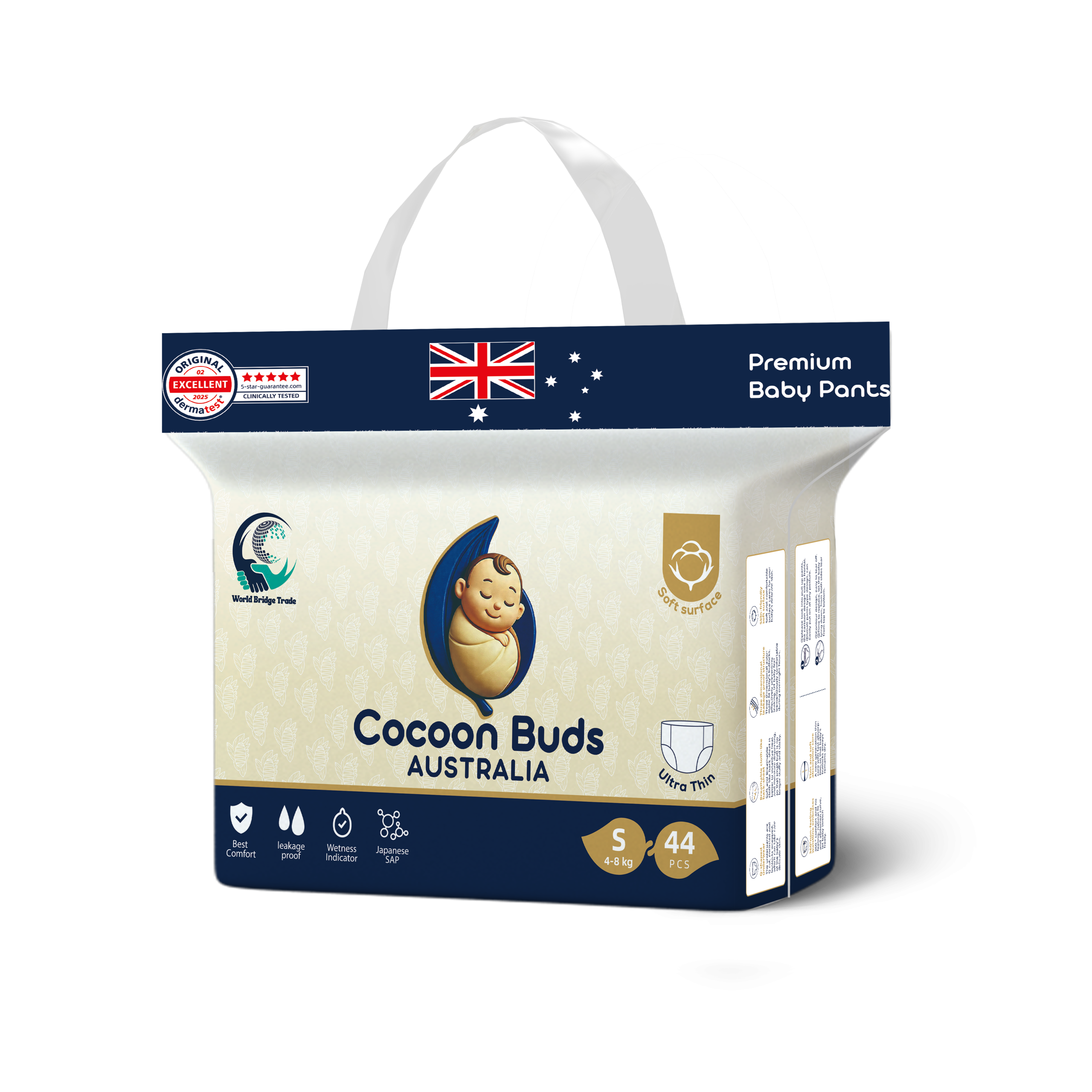 Cocoon Buds Diaper S-44 (Pack of 44)