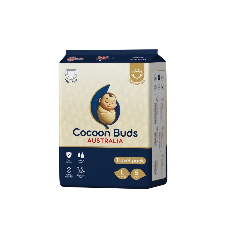 Cocoon Buds Diaper / Travel Pack Large/  5 pcs